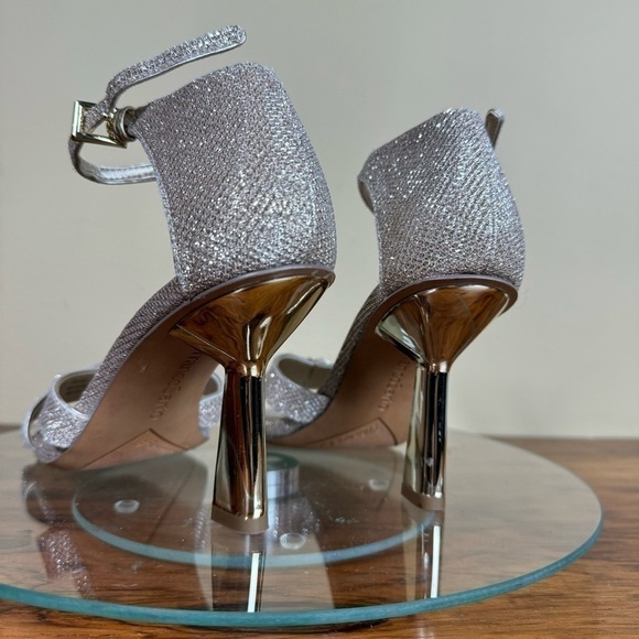 Franco Sarto Rania Ankle Strap Sandal - platinum glitter - size 6 - Picture 10 of 16